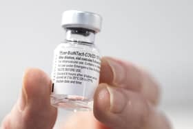 File photo dated 23/01/21 of a phial of Pfizer/BioNTech Covid-19 vaccine (PA)