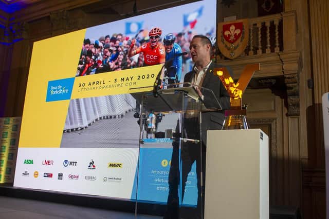 Welcome to Yorkshire chief executive James Mason at the launch of the 2020 Tour de Yorkshire route.