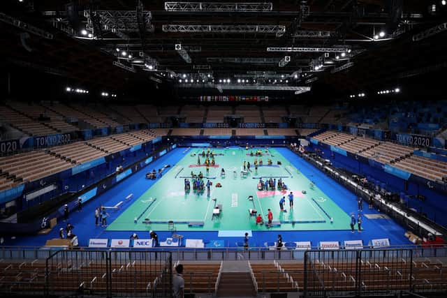 LIVING THE DREAM: A Boccia training session ahead of the Tokyo 2020 Paralympic Games at Ariake Gymnastics Centre. Picture: Kiyoshi Ota/Getty Images.