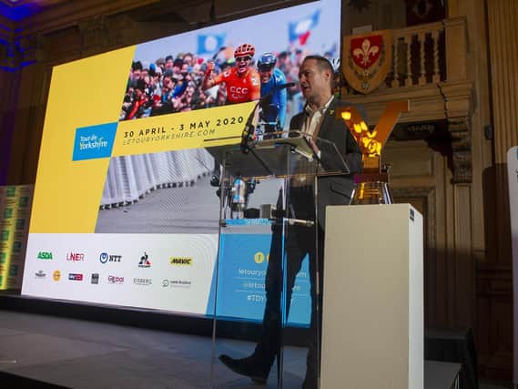 James Mason, pictured announcing the intended Tour de Yorkshire route in 2020, says a Grand Festival of Yorkshire is being contemplated following the cancellation of the 2022 cycling race.