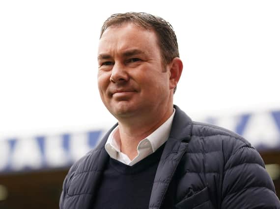 Bradford City manager Derek Adams, pictured at Saturday's game against Walsall. Picture: PA.