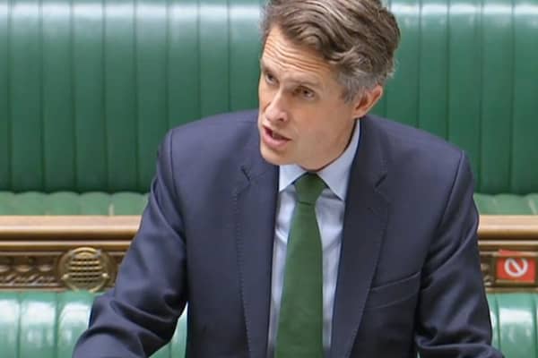 Education Secretary Gavin Williamson speaking to MPs in the House of Commons in London