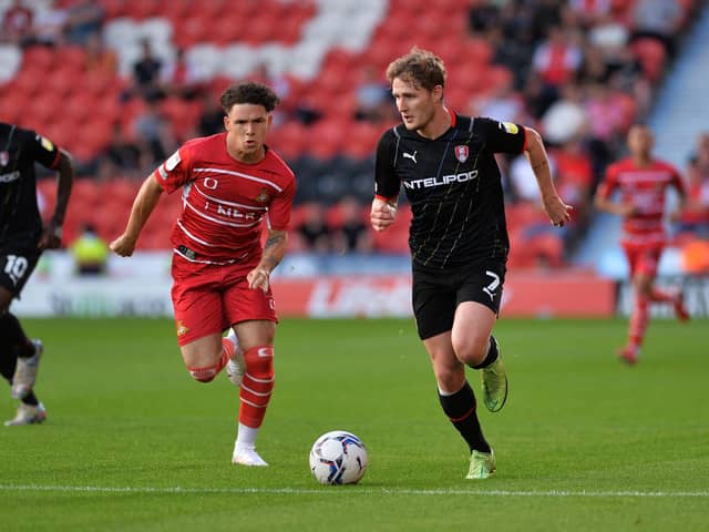 Rotherham United's Kieran Sadlier pictured against his former club Doncaster Rovers. Picture: Jonathan Gawthorpe.