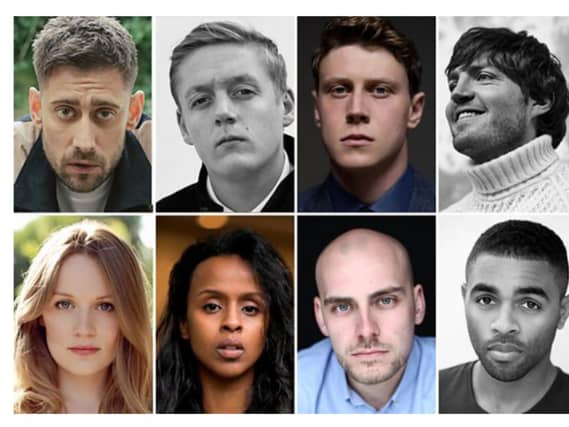 Top left to right: Michael Socha, Thomas Turgoose, George MacKay, Tom Burke.
Bottom left to right: Cara Theobold, Yusra Warsama, Samuel Edward-Cook, Anthony Welsh.