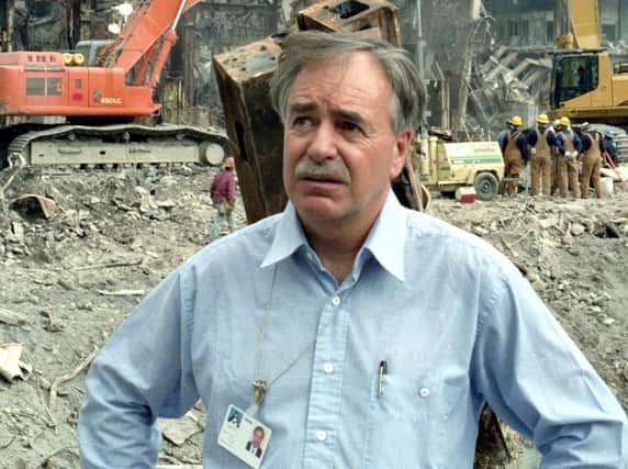 Paul Berriff at Ground Zero in the aftermath of the 9/11 attacks