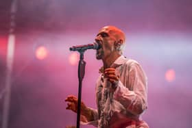 Tim Booth of James onstage at Scarborough Open Air Theatre. Picture: Cuffe and Taylor