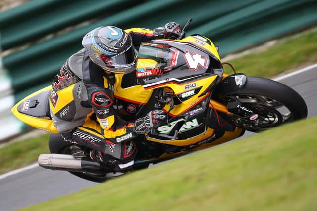 Dan Linfoot in action at Cadwell Park aboard his TAG Racing Honda Fireblade. Picture credit: Bonnie Lane Photographics