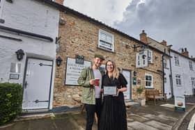 Tom and Becci Baker outside the Exelby Green Dragon