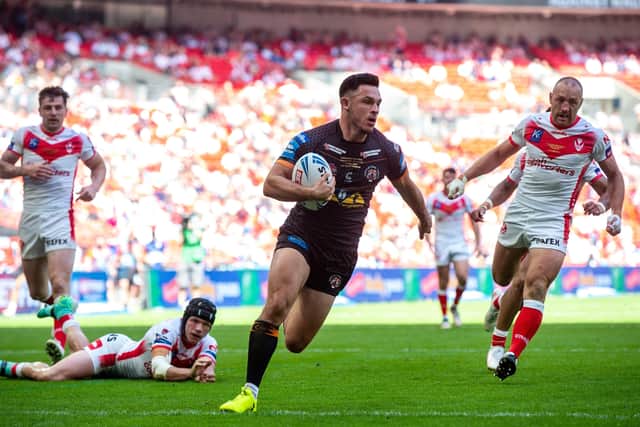 Niall Evalds scored two tries for Castleford Tigers in the Challenge Cup Final at Wembley and won the Lance Todd Trophy Picture: Bruce Rollinson