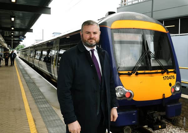 HS2 Minister Andrew Stephenson during a recent visit to Leeds.