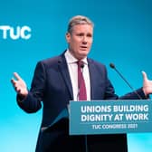 Labour leader Sir Keir Starmer speaking at the TUC congress in London.