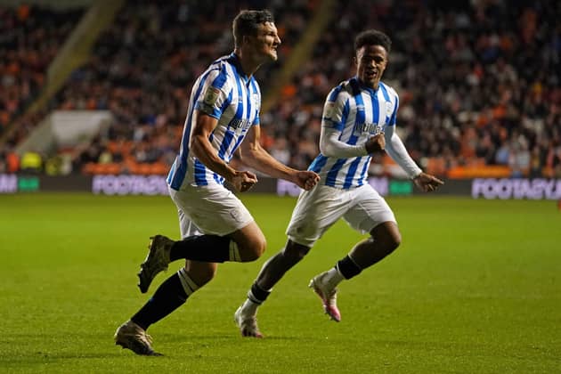 Huddersfield Town's Matty Pearson celebrates scoring their side's second goal. Picture: PA