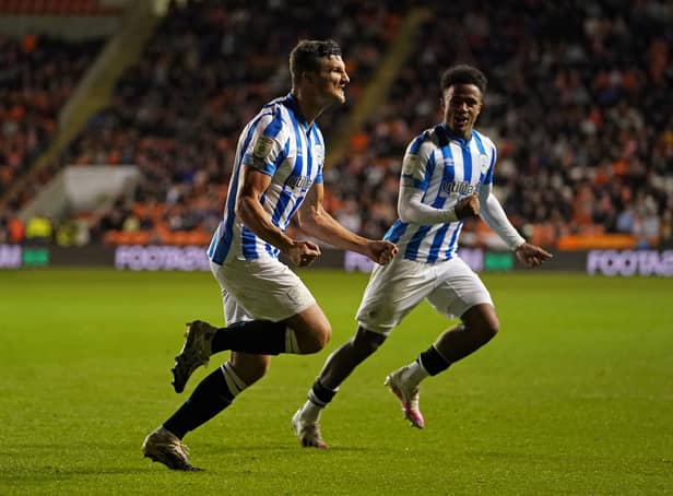 Huddersfield Town's Matty Pearson celebrates scoring their side's second goal. Picture: PA