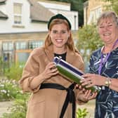 Princess Beatrice with the time capsule