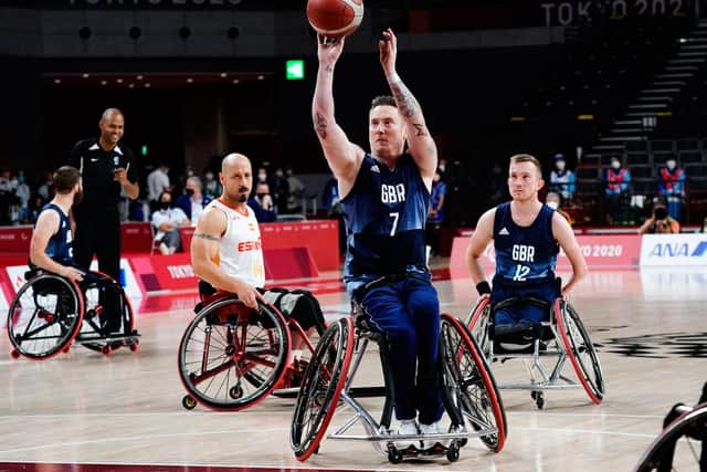 Redcar'sTerry Bywater of Team Great Britain competes against Team Spain in wheelchair Basketball men's bronze medal match on day 12 of the Tokyo 2020 Paralympic Games at Ariake Arena on September 05, 2021 in Tokyo, Japan. (Picture: Getty Images)