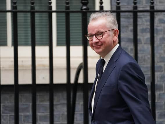 Michael Gove in Downing Street during Prime Minister Boris Johnson's reshuffle, he was later named as the Secretary of State for Levelling Up as head of the department formally known as the Ministry of Housing, Communities and Local Government (PA/Victoria Jones)