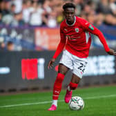 Clarke Oduor: Came closest to breaking the deadlock for Barnsley in what was not an easy-on-the-eye Championship contest with Blackburn Rovers. (Picture: Bruce Rollinson)