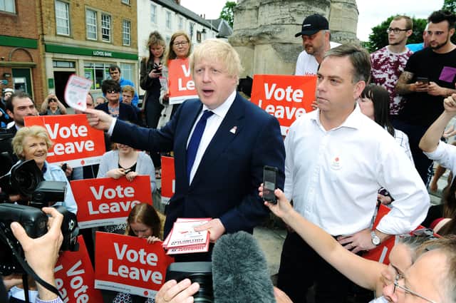 Boris Johnson campaigning with Selby MP Nigel Adams on the final day of the 2016 EU referendum campaign. Mr Adams became a Cabinet Office Minister in last week's reshuffle.