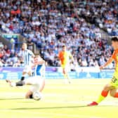GOAL: Joe Lolley's goal put the game against his old club Huddersfield Town to bed