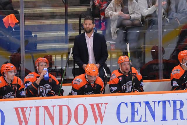 Aaron Fox, back on the home bench for Sheffield Steelers after 536 days away. Picture: Dean Woolley/Steelers Media.