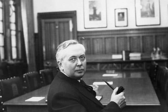 Harold Wilson when leader of the opposition. His party's 1964 manifesto contained lines on levelling up.