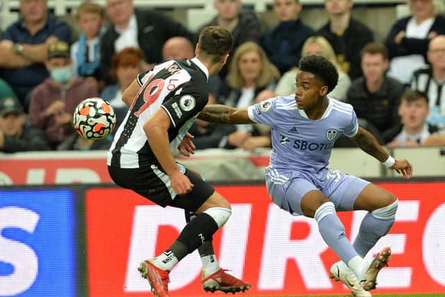 Valuable Experience: Leeds United’s young Dutch winger Crysencio Summerville made his first team debut off the bench against Newcastle United.Picture:  Bruce Rollinson