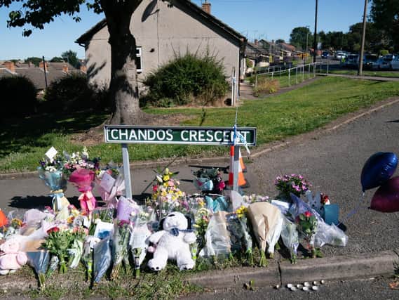 Floral tributes at the scene in Killamarsh
