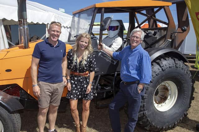 f John Craven with fellow Countryfile presenters Ellie Harrison and Adam Henson Picture: Steve Parsons/PA Photos.