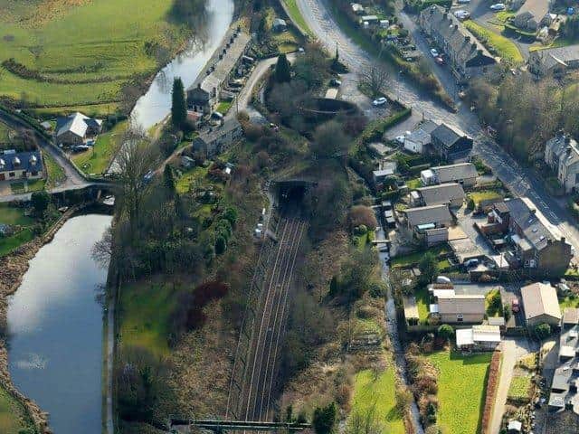 Summit Tunnel aerial image from the Walsden end
