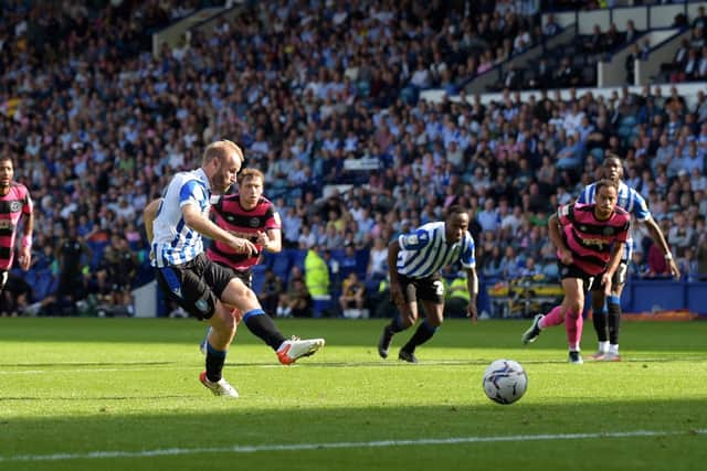 Owls skipper Barry Bannan misses a first-half penalty against Shrewsbury.   Picture: Steve Ellis