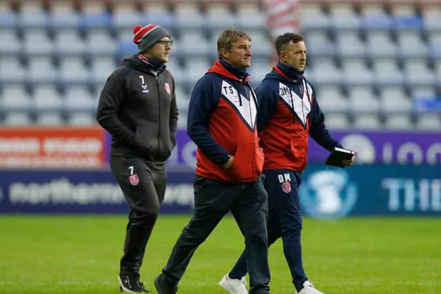 Upward curve: Hull KR coach Tony Smith, left, and assistant Danny McGuire have guided last year's strugglers into the play-offs. Picture by Ed Sykes/SWpix.com