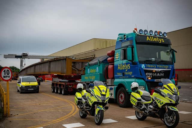 The 133-tonne vehicle was escorted on its journey. (Pic: Escort & Photo www.priestabnormalloadservices.com)