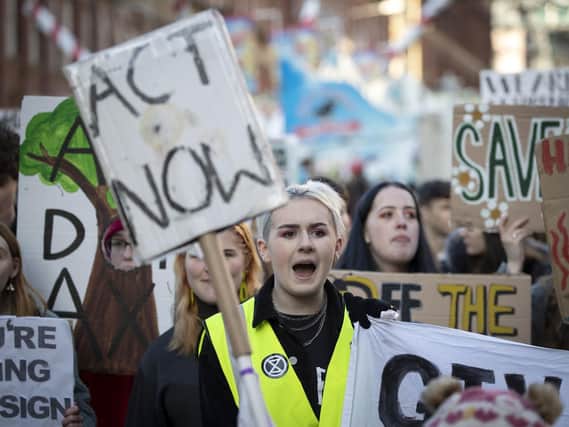 Protesters in Leeds, as tens of thousands of children across the UK bunked off school as part of a global climate strikein 2019. Picture: Danny Lawson/PA Wire.