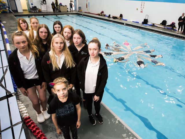 campaigners have warned that the proposed pool won’t be sufficient for the town’s aquatic clubs to train in as it won’t have diving facilities and isn’t deep enough for synchronised swimming. Pictured: Members of the synchronised swimming club