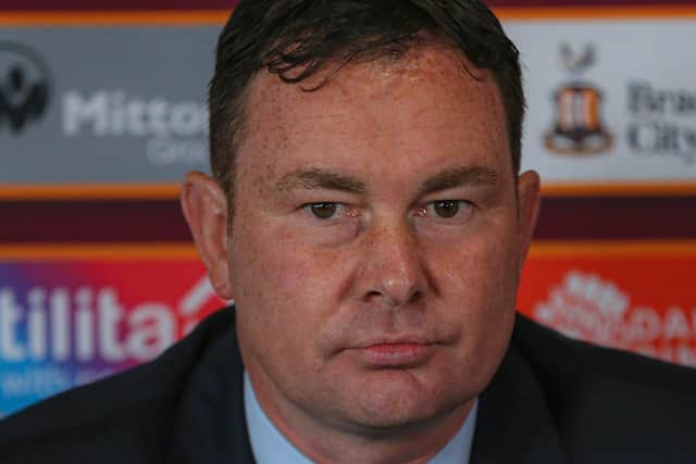 Derek Adams, Bradford City manager.