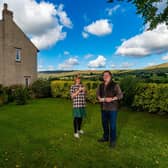 Ex-US Army pilot,Steven L Wright with his wife Suzanne at their home in the Yorkshire Dales.