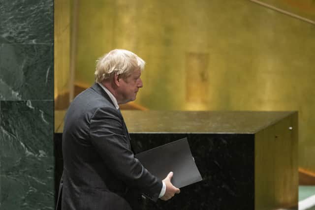 This was Boris Johnson immediately after addressing the general assembly of the United Nations on climate change.