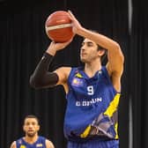 Jordan Ratinho in action for Sheffield Sharks against Leicester Riders in the BBL last season. Picture Bruce Rollinson