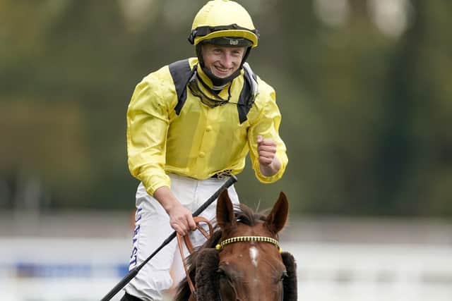 This was Addeybb and Tom Marquand after winning the Qipco Champion Stakes at Ascot last October.