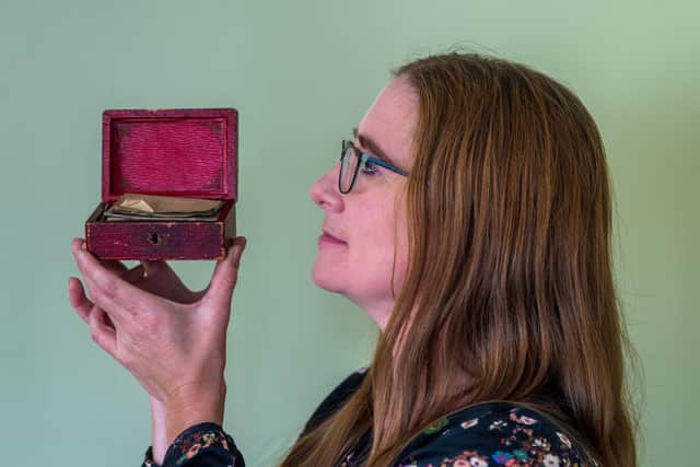 Jox Fox discovered a small red box containing 10 hand-written letters from her Great Uncle Fred Emms, who served in the First World War. Picture: James Hardisty.