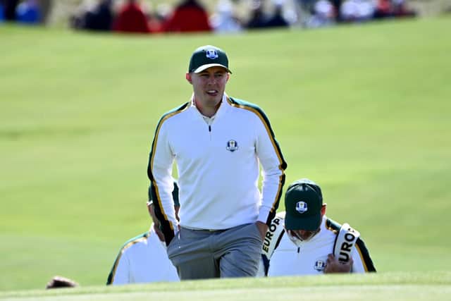 READY, WILLING AND ABLE: Matthew Fitzpatrick makes his way to the 10th green at Whistling Straits Picture: Anthony Behar/PA