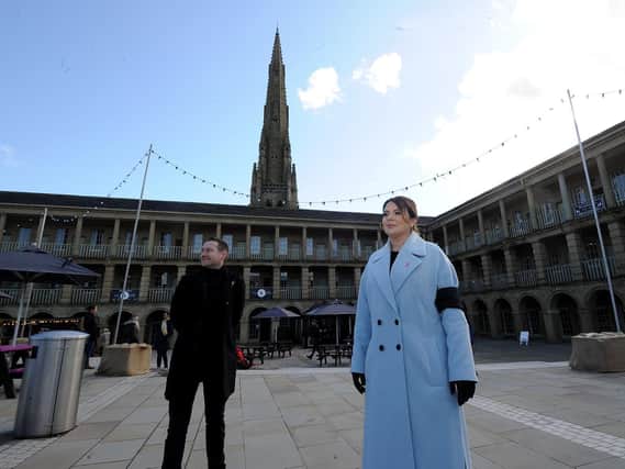James Mason and Nicky Chance-Thompson at the Piece Hall in April.