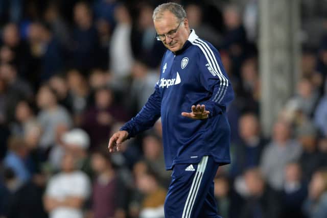 Don’t panic: Marcelo Bielsa offers a calming hand but Leeds United fans will be entitled to feel a little concerned at the slow start (Pictures: Bruce Rollinson)