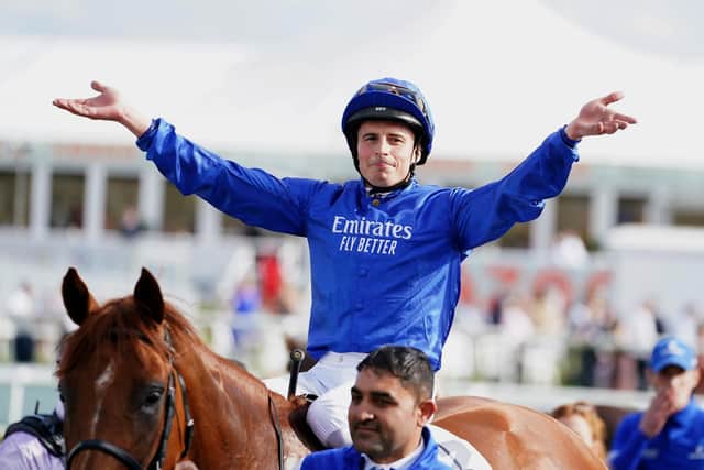 William Buick after Hurricane Lane won the St Leger. However the jockey has opted to ride Adayar in the Arc.