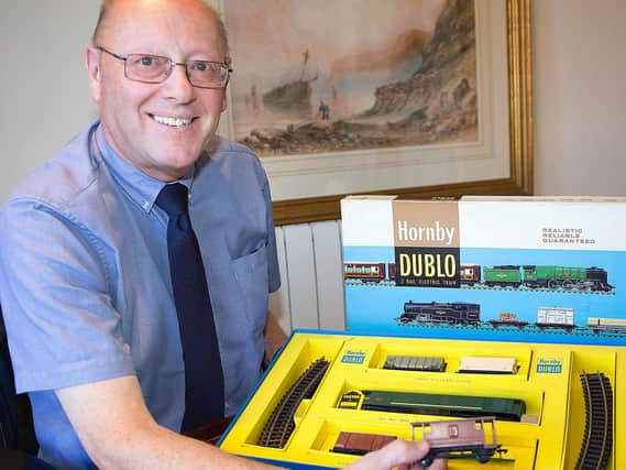 Valuer Graham Paddison with one of the Hornby Dublo box sets