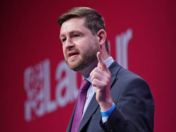 Shadow Secretary of State for Transport Jim McMahon speaking at the Labour Party conference in Brighton (PA/Stefan Rousseau)