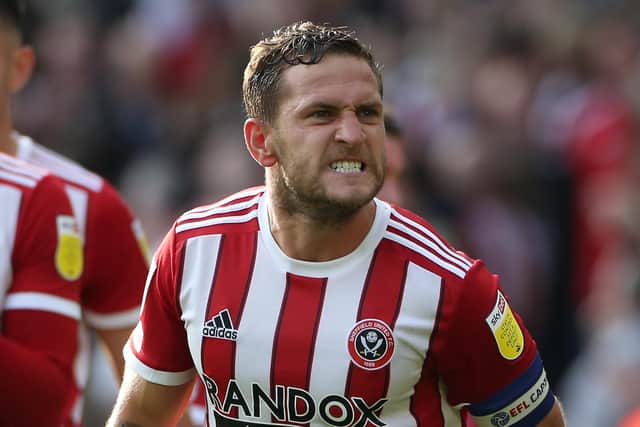 Billy Sharp of Sheffield Utd celebrates his goal against Derby. Picture: Alistair Langham / Sportimage