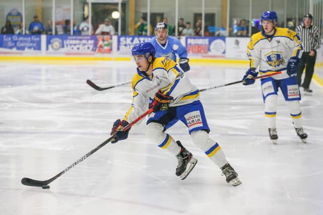 Brandon Whistle

scored twice for Leeds knights in their 5-2 win over Telford Tigers. Picture: Andy Bourke/Podium Prints