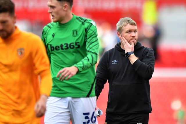 Hull City manager Grant McCann pictured after the final whistle after his side lost 2-0 to Stoke City at the bet365 Stadium Picture: Anthony Devlin/PA