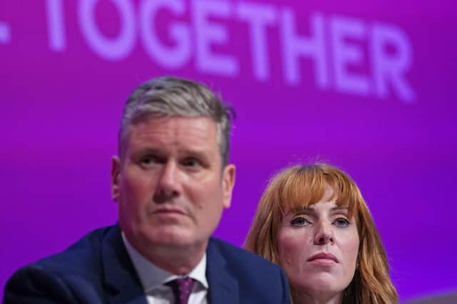 Labour leader Sir Keir Starmer with his deputy Angela Rayner at their party's conference in Brighton.